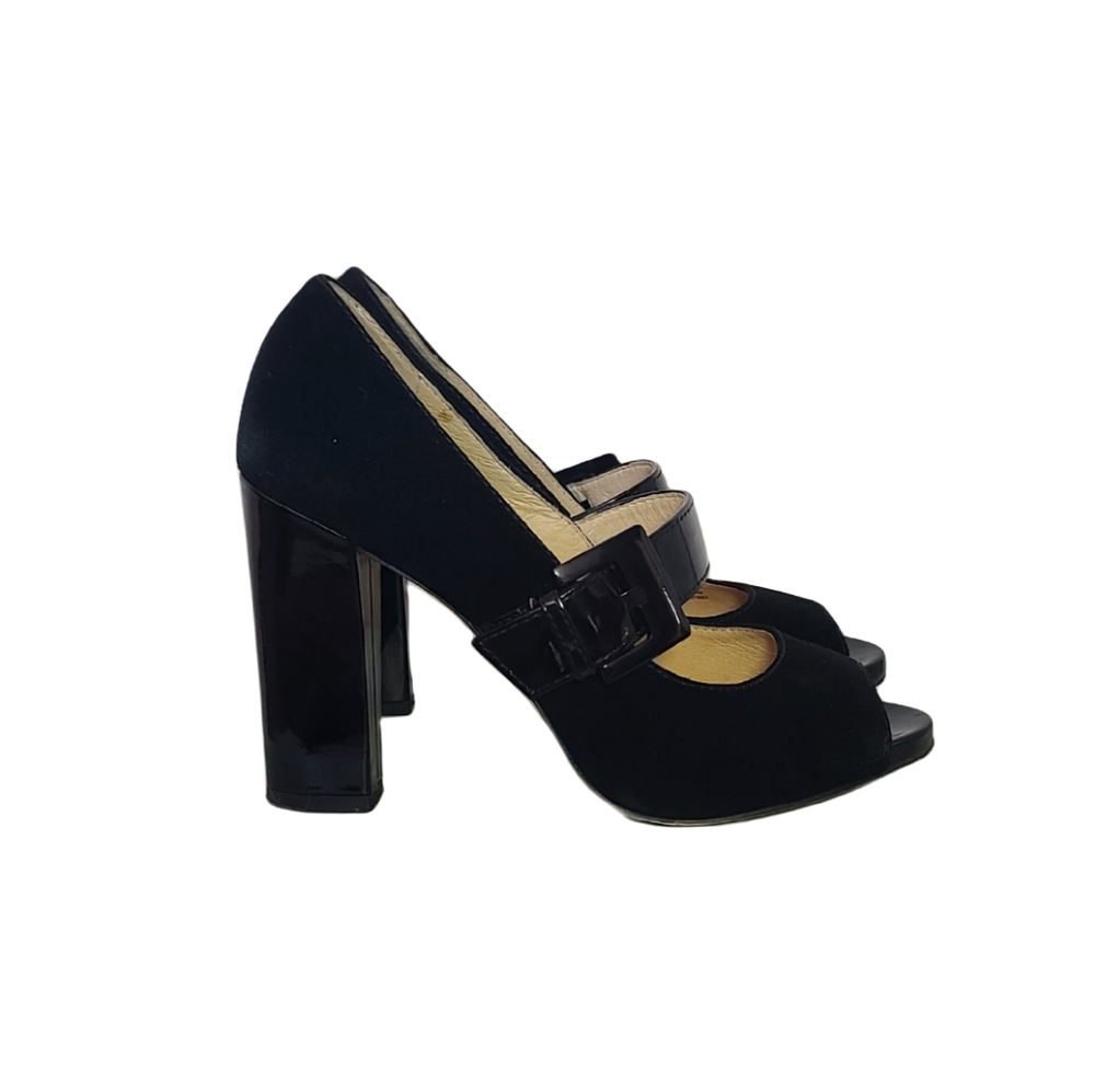 Michael Kors Hanna Mary Jane Open Toe Suede Pumps